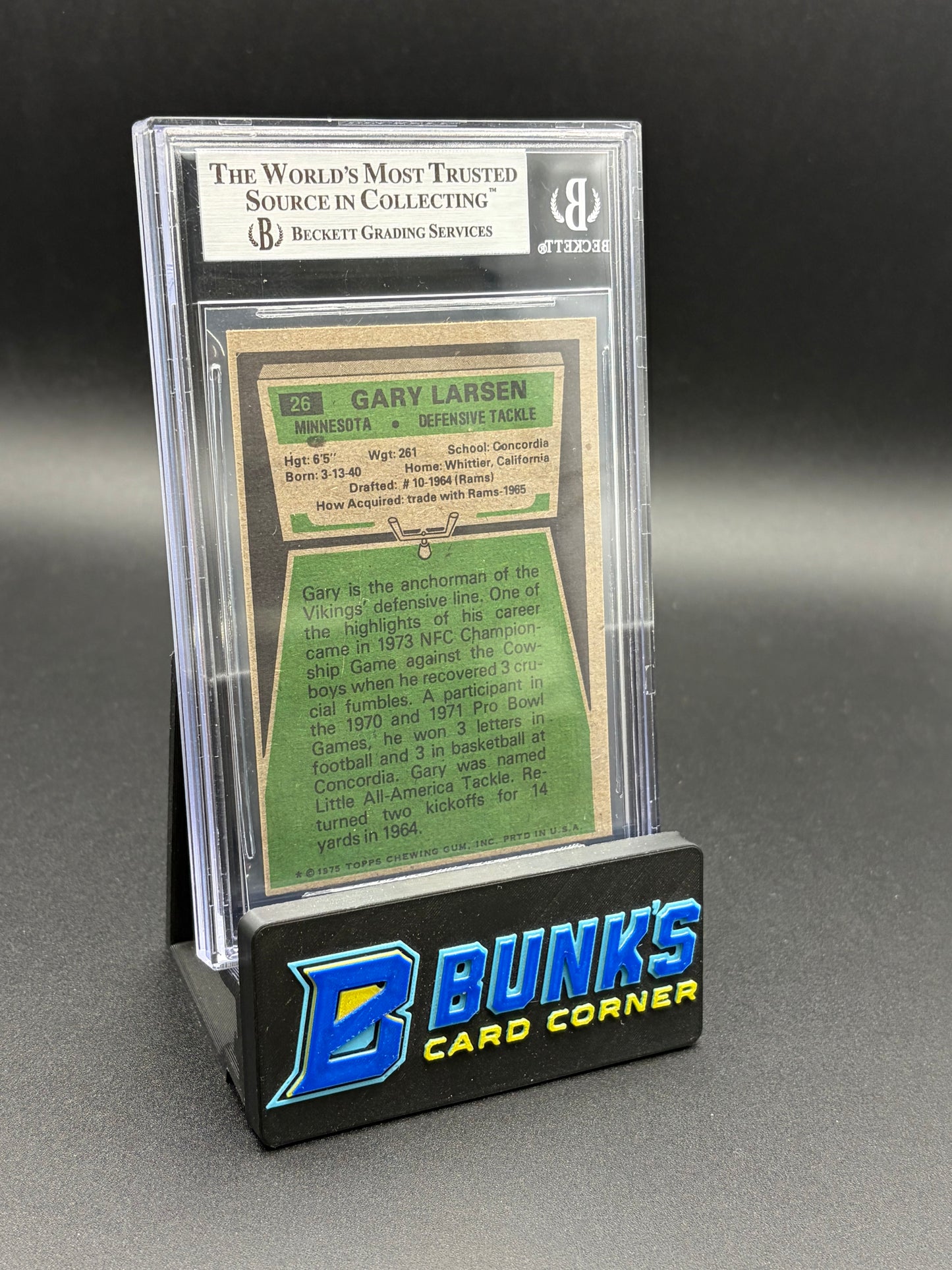 1975 Gary Larsen Authentic Auto Beckett