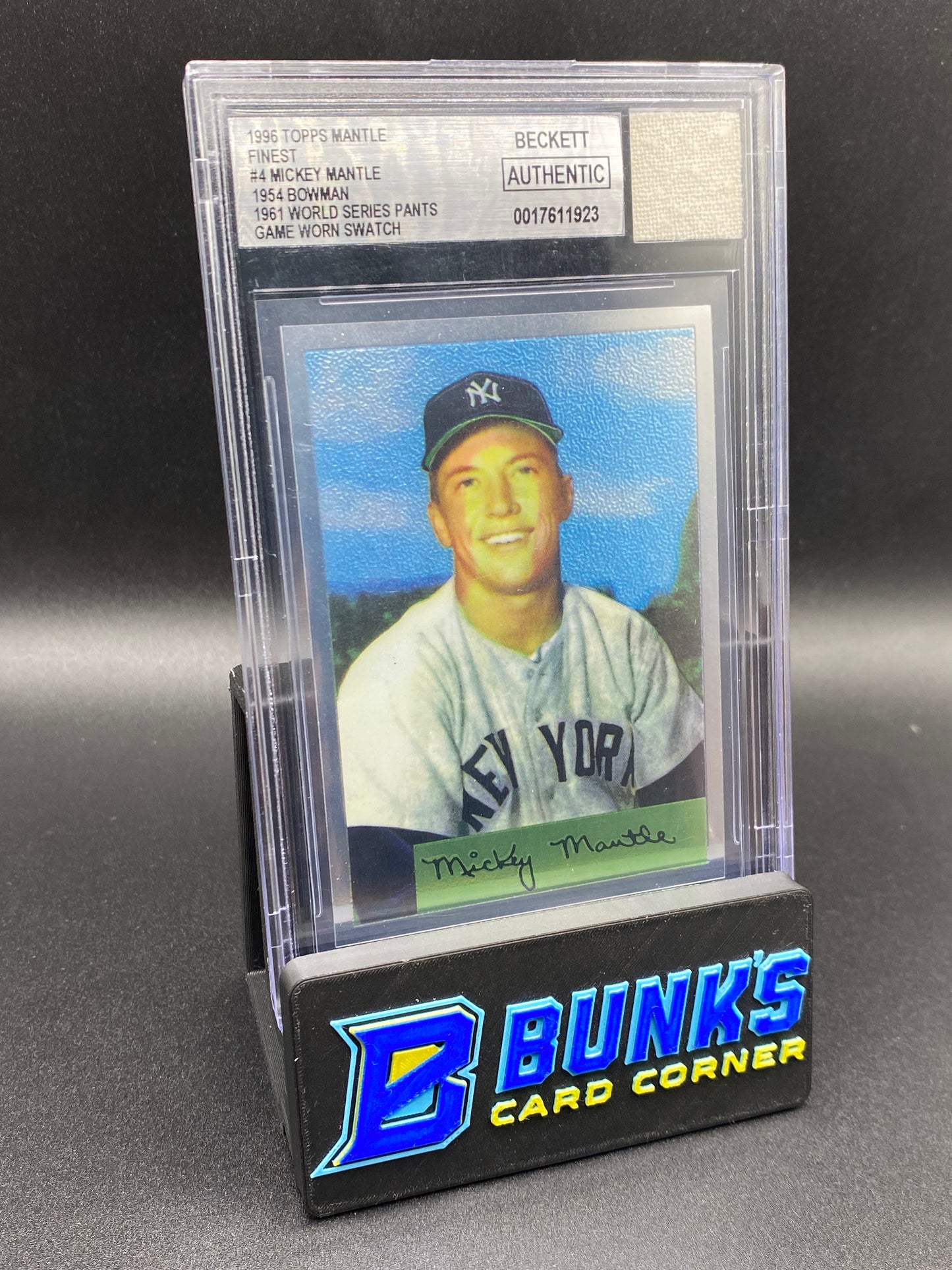 1996 Mickey Mantle Game worn Swatch Beckett Authentic