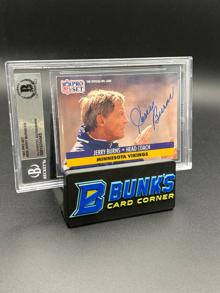 1991 Jerry Burns CO Auto AU Pro Set Beckett