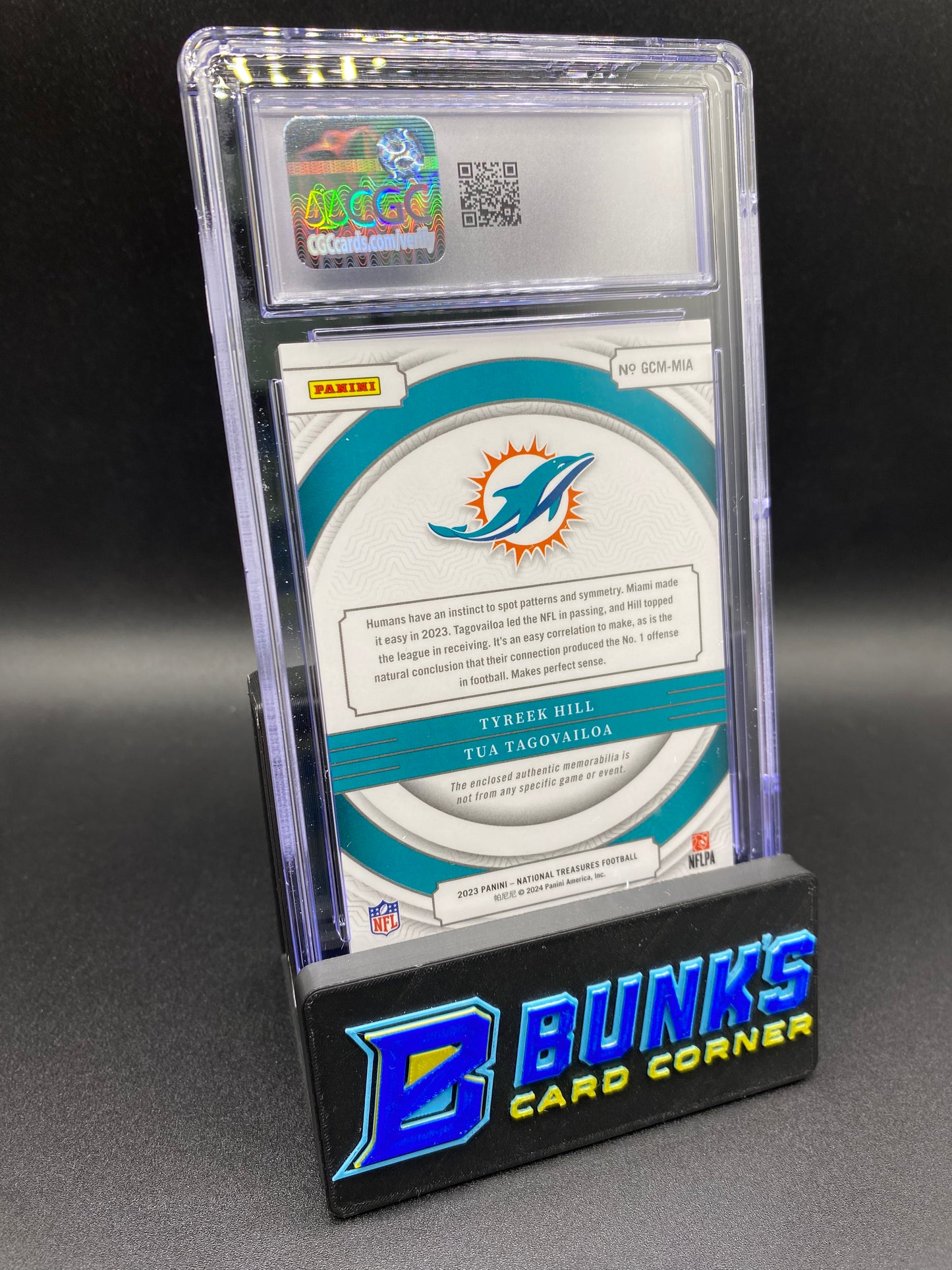 2023 Tyreek Hill/Tua Tagovailoa Gear Combo Materials CGC 9