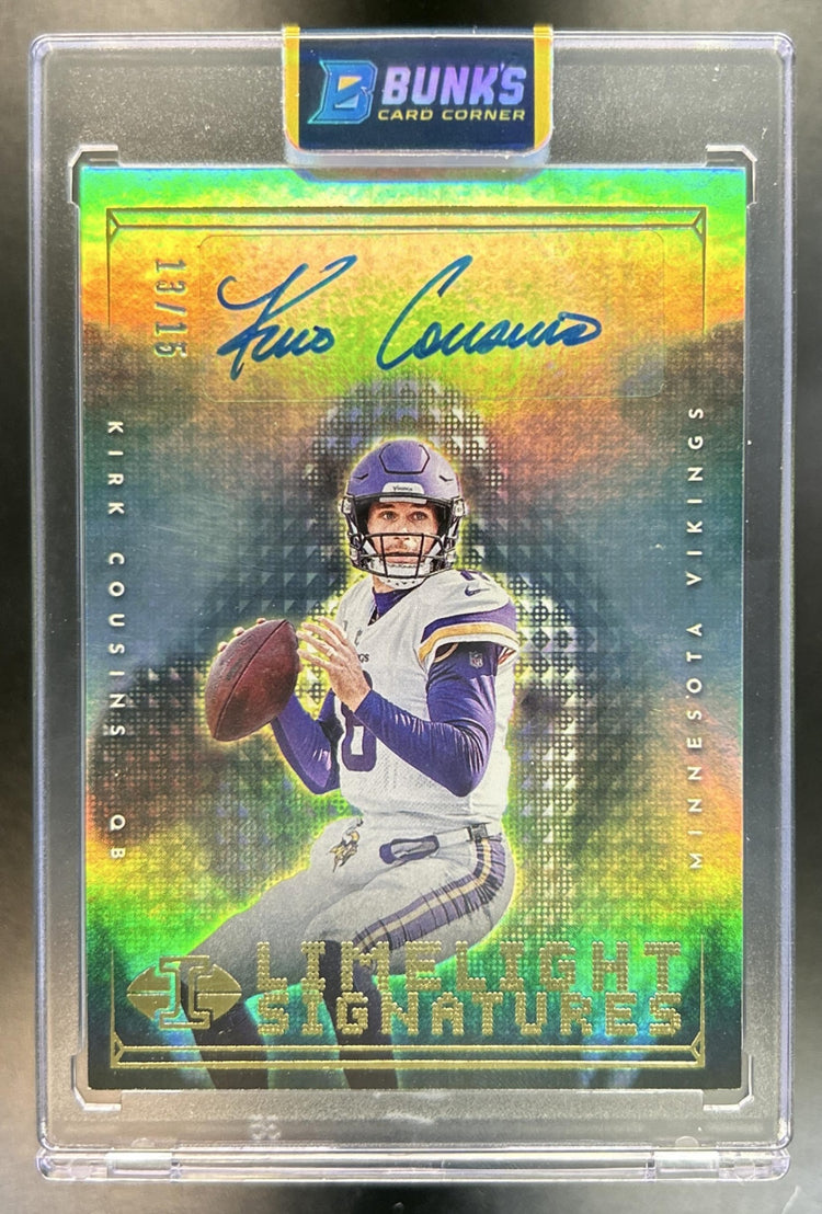 Kirk Cousins 2022 Panini Illusions #LS-KC Limelight Signatures 13/15 Auto Vikings