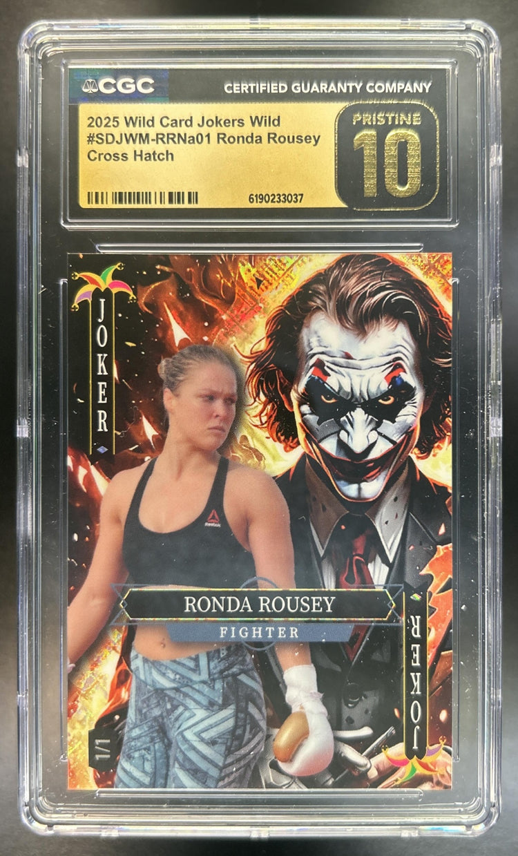Ronda Rousey 2025 Wild Card Jokers Wild Cross Hatch CGC Pristine 10