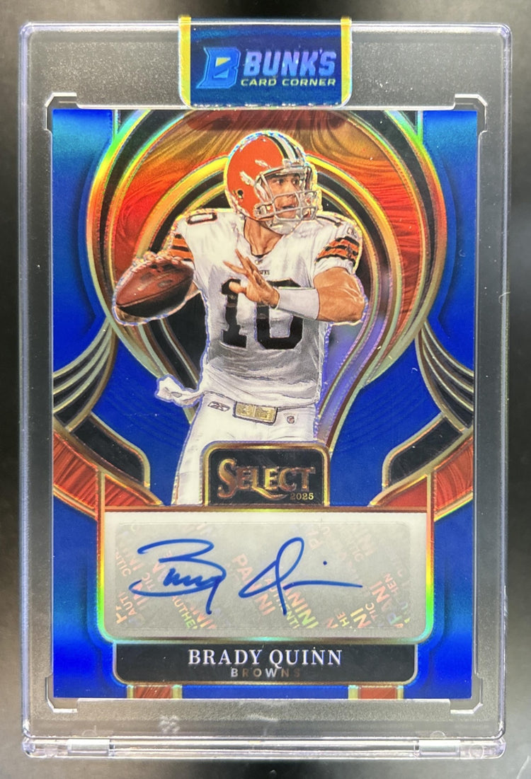 Brady Quinn 2025 Panini Select #SIP-BQN Signatures Blue Prizm 87/99 Auto Browns