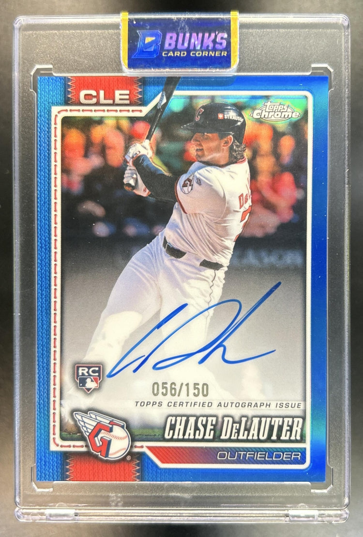Chase DeLauter 2026 Topps Chrome #RA-CD Rookie Auto Printing Plate Cyan 56/150 RC Guardians