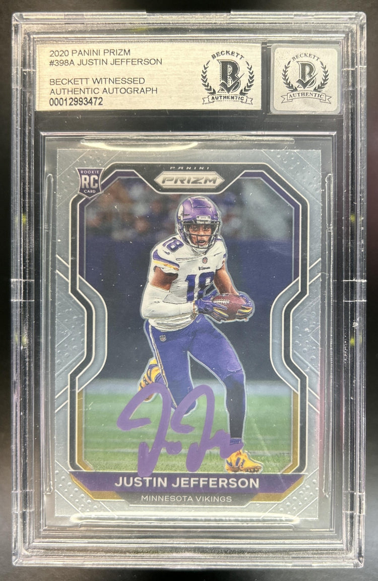 Justin Jefferson 2020 Panini Prizm #398 Rookie Auto Silver RC Vikings