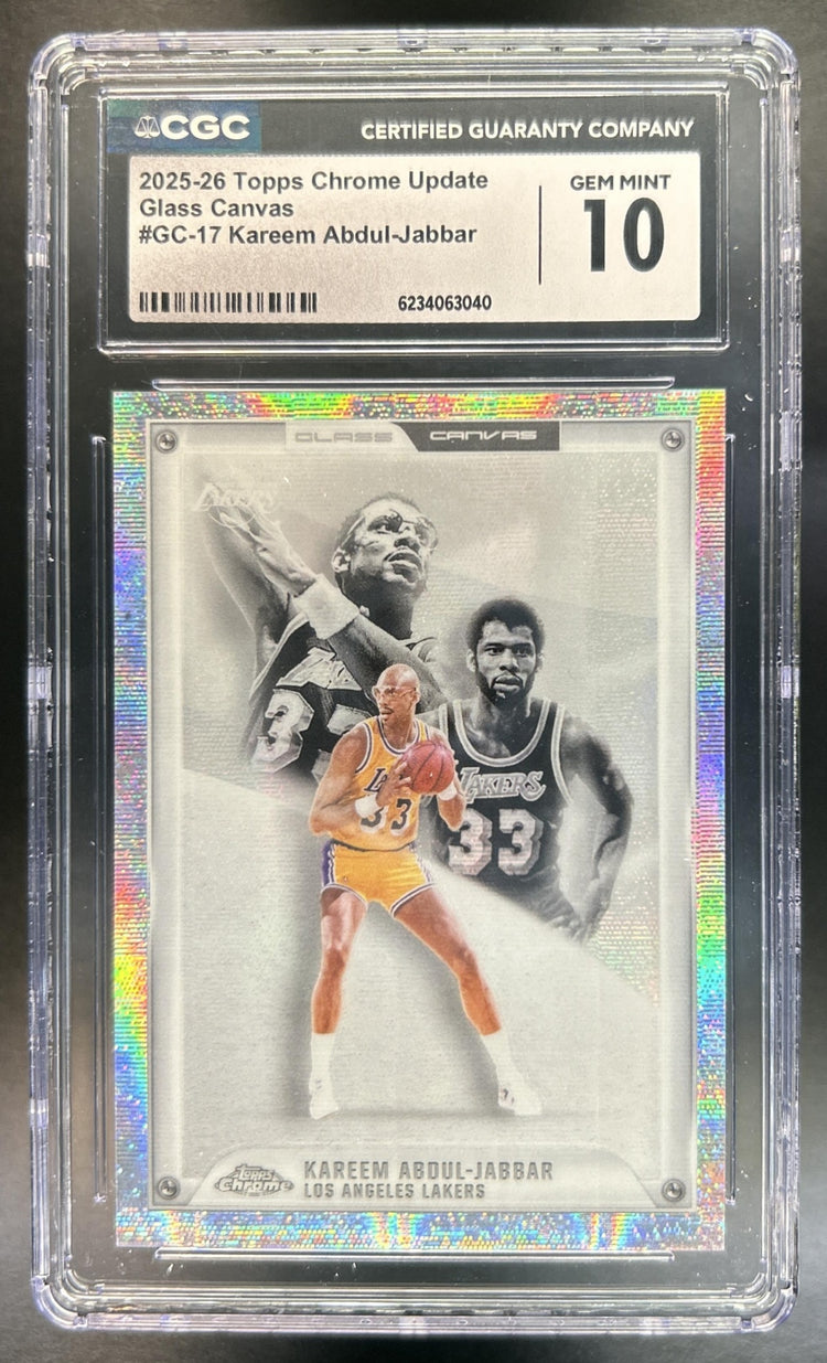 Kareem Abdul-Jabbar 2025-26 Topps Chrome Update #GC-17 Glass Canvas SSP Lakers CGC 10