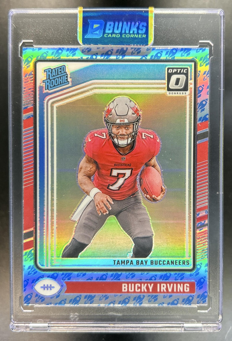 Bucky Irving 2024 Panini Donruss Optic #216 Rocket Rated Rookie Buccaneers