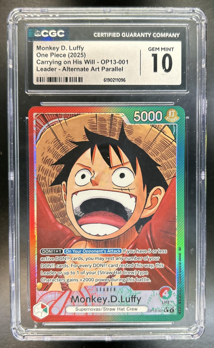 Monkey D. Luffy Carrying On His Will #OP13-001 Alternate Art SP CGC 10