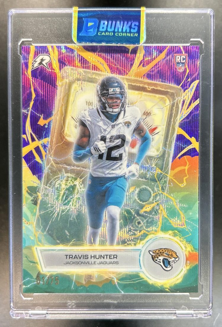 Travis Hunter 2025 Topps Resurgence #VT-13 Voltaic Purple Surge Refractor 1/75 RC Jaguars