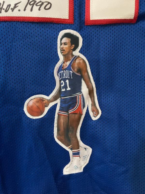 Dave Bing Autographed Pistons Jersey (custom) HOF 1990 Inscription
