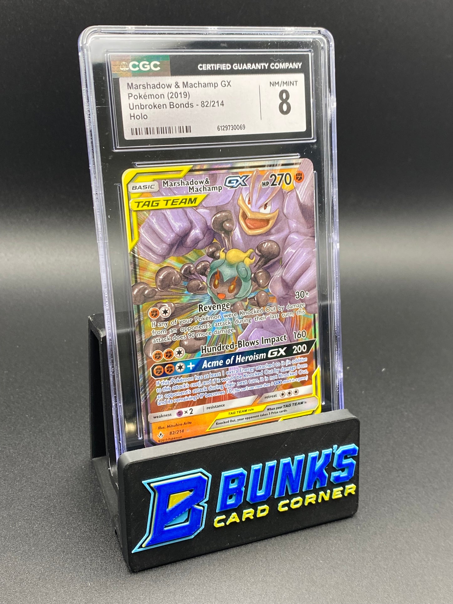 Marshadow & Machamp Gx Unbroken Bonds CGC 8