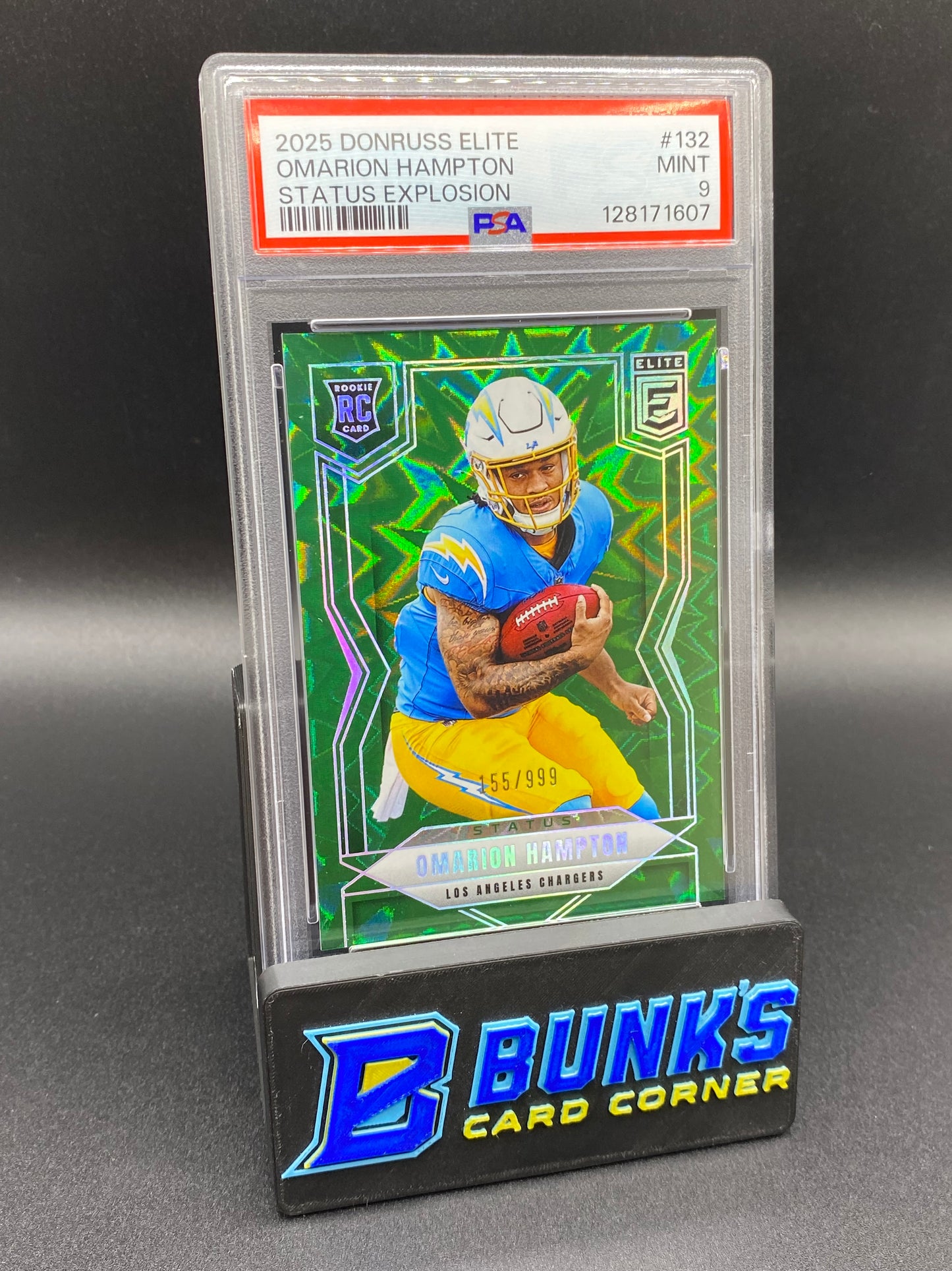 2025 Omarion Hampton Status Explosion 155/999 PSA 9 Rc