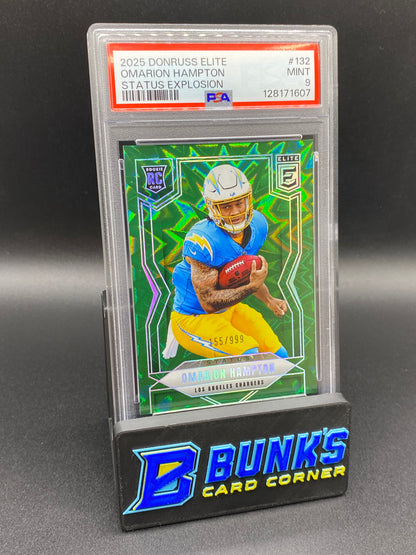 2025 Omarion Hampton Status Explosion 155/999 PSA 9 Rc