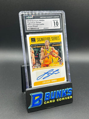 2019 Lisa Leslie Donruss WNBA Signature Series Press Proof Auto CGC 10/10