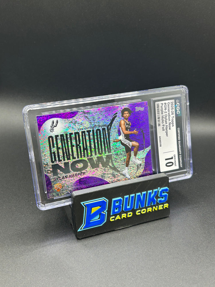 2025-26 Dylan Harper Topps Generation Now Purple Holo Foil Rc 196/250 CGC 10