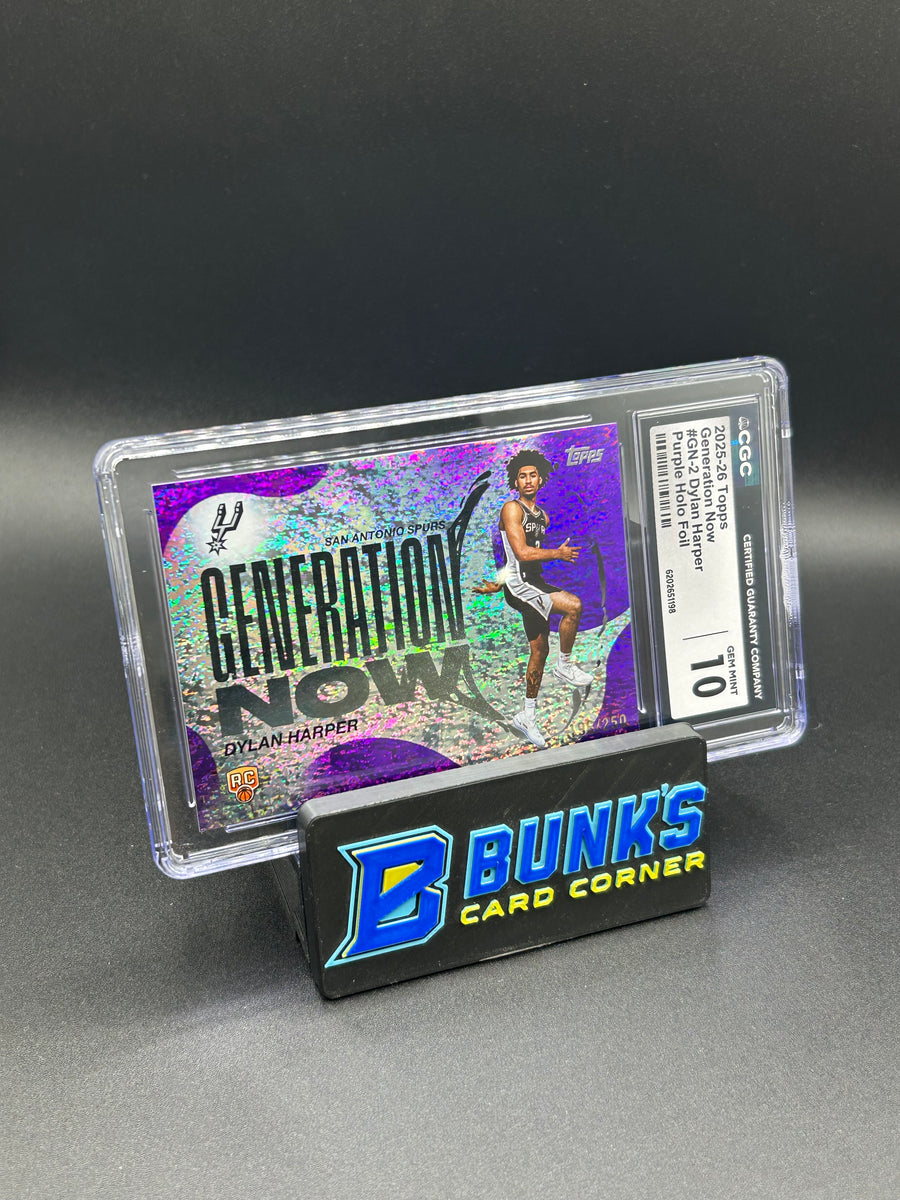2025-26 Dylan Harper Topps Generation Now Purple Holo Foil Rc 196/250 CGC 10