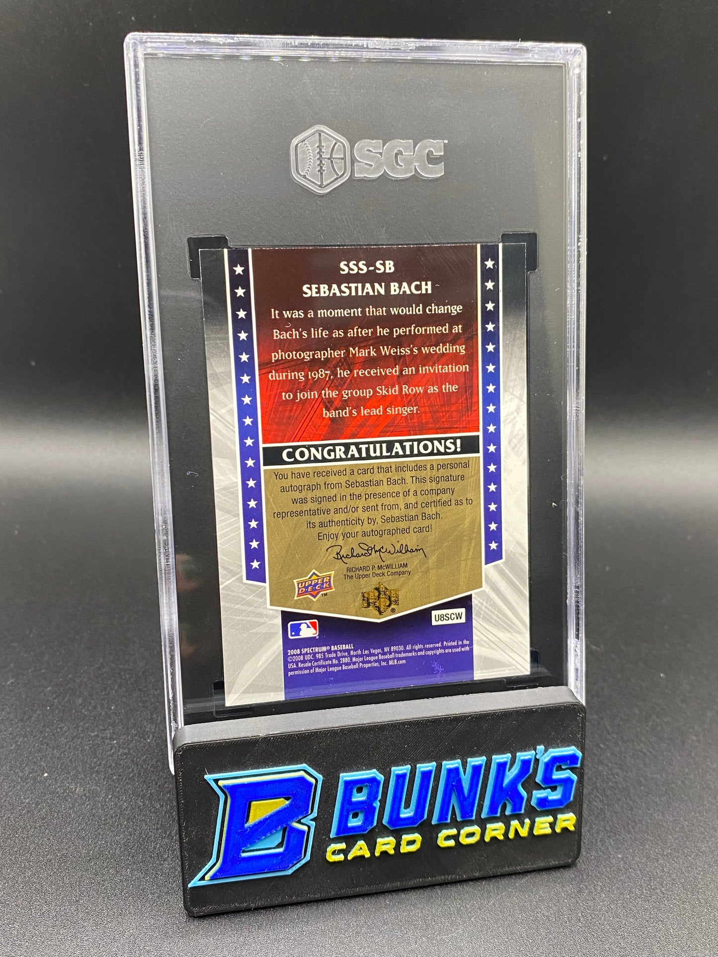 2008 Sebastian Bach Auto SGC 9