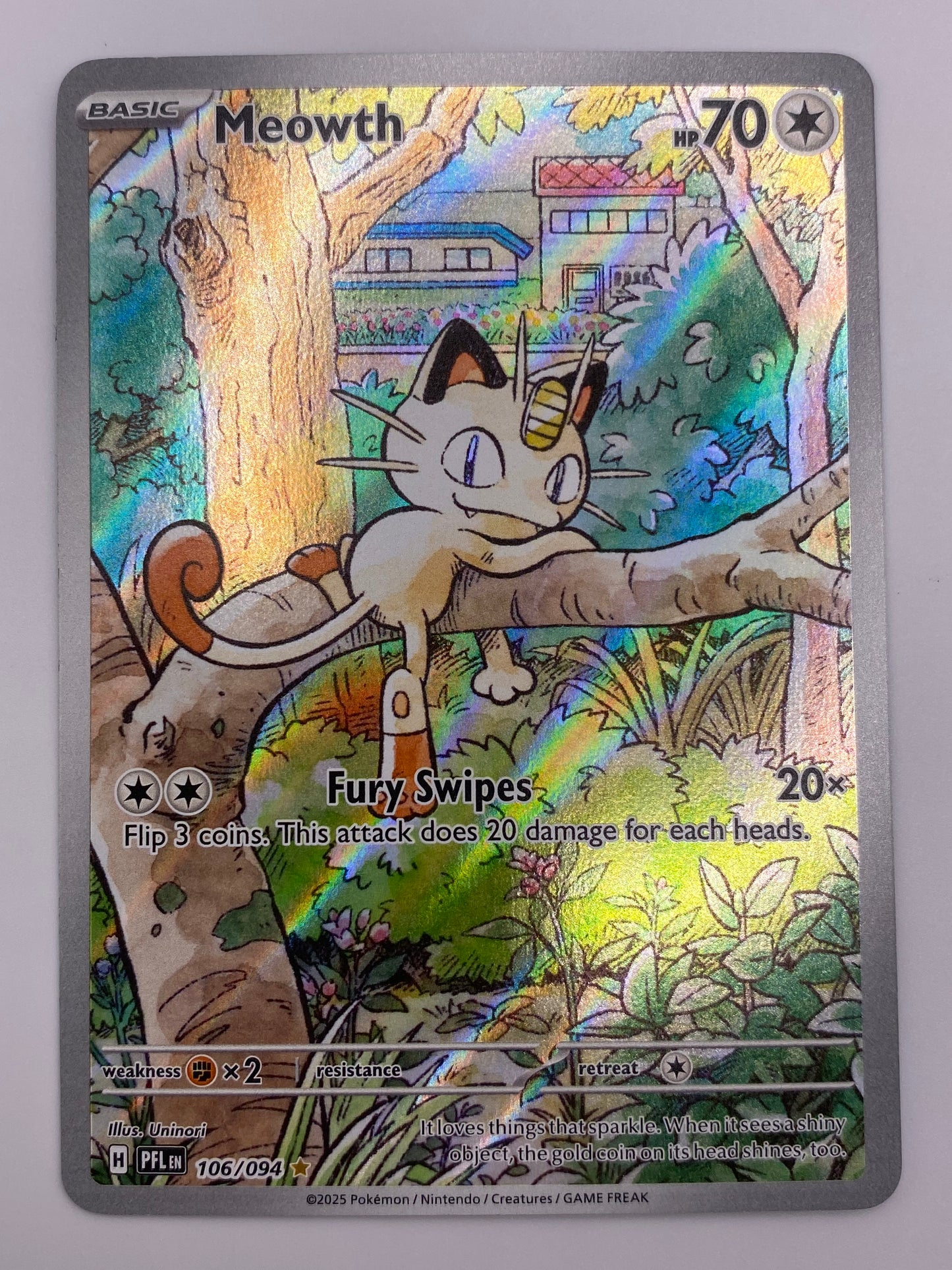 Meowth Illustration Rare Phantasmal Flames NM