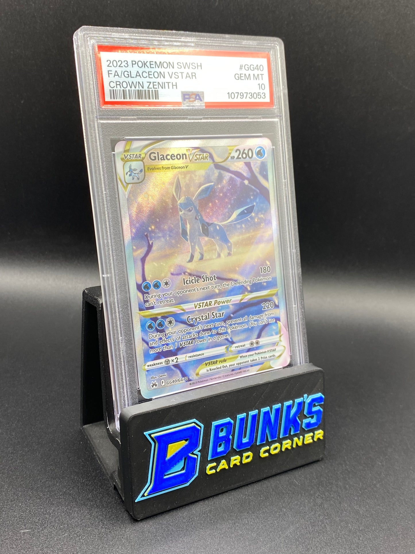 Glaceon Vstar Galarian Gallery Crown Zenith PSA 10