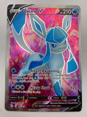 Glaceon V Full Art Evolving Skies NM