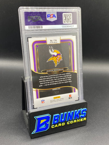 2024 Justin Jefferson Neon Orange Pulsar PSA 9 3/7 POP 1