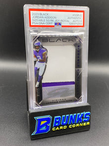 2023 Jordan Addison Black Auto Patch 36/50 PSA Auto 8