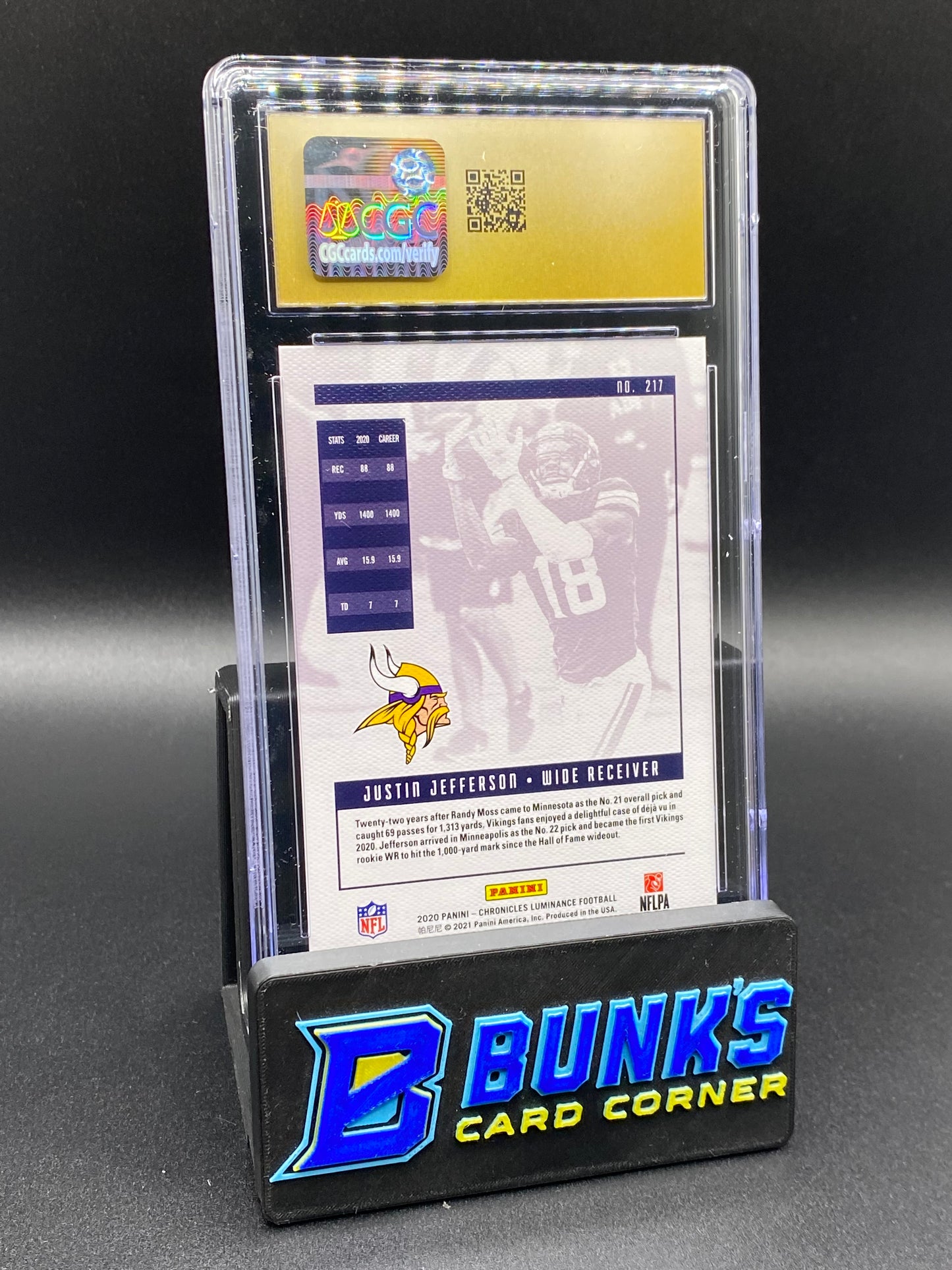 2020 Justin Jefferson Luminance Rc CGC PRISTINE 10