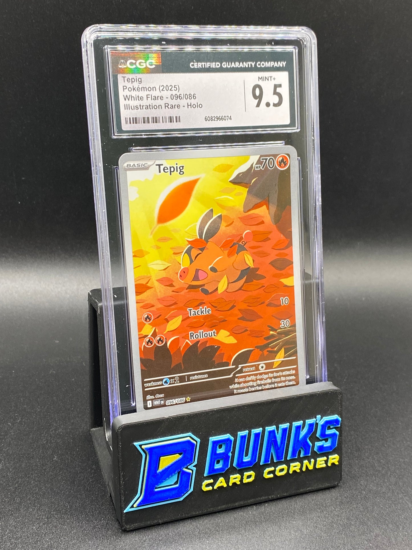 Tepig Illustration Rare White Flare CGC 9.5