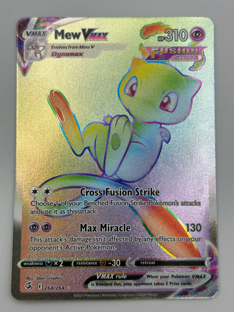 Mew Vmax Rainbow Rare Fusion Strike Creased