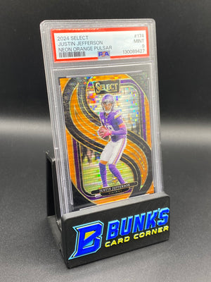2024 Justin Jefferson Neon Orange Pulsar PSA 9 3/7 POP 1