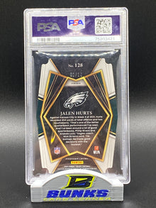 2021 Jalen Hurts Die-Cut Gold Prizm 1/10 Jersey Match