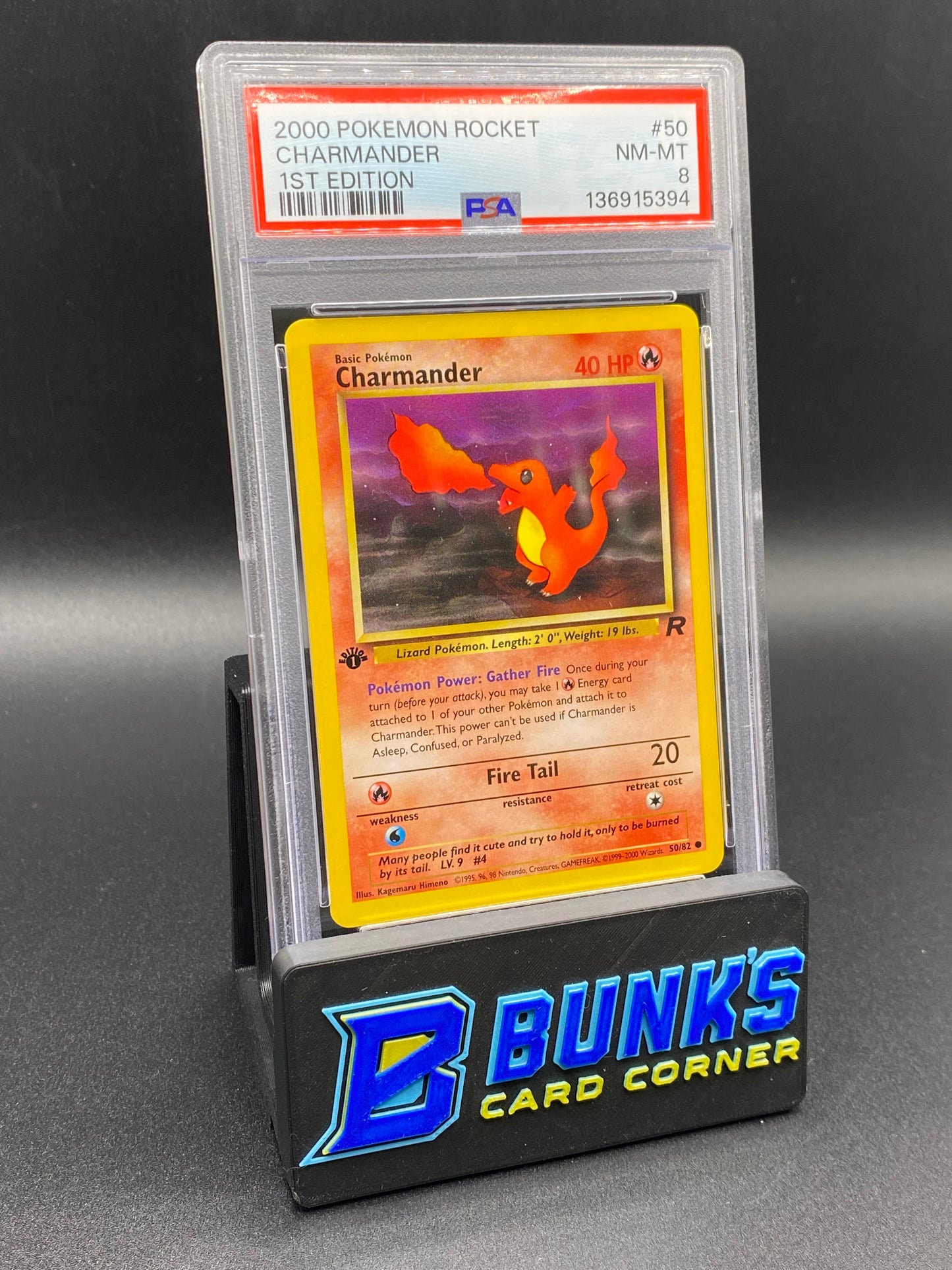 Charmander 1st Edition Rocket PSA 8