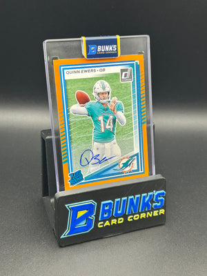 2025 Quinn Ewers Panini Donruss Orange Rated Rookie Auto