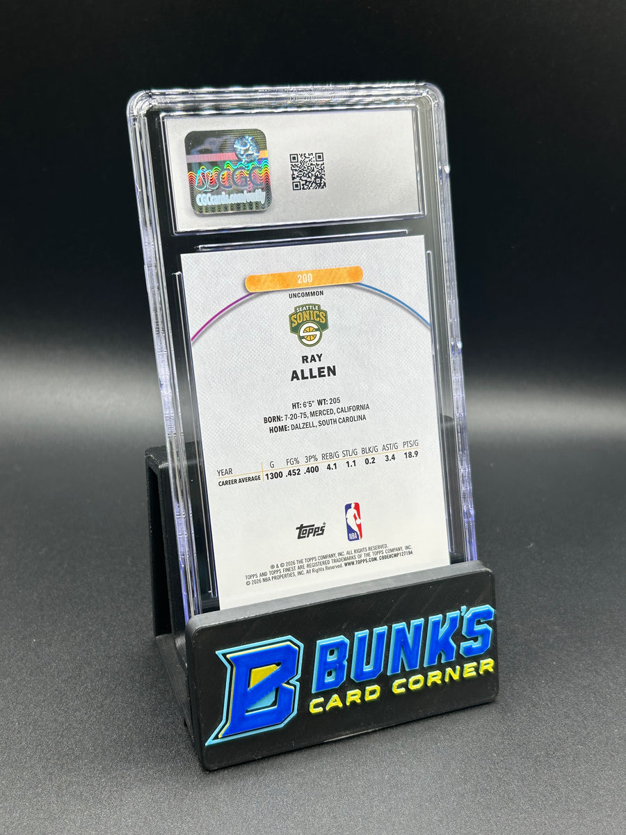 2025-26 Ray Allen Topps Finest Black Geometric Refractor 1/1 CGC 9