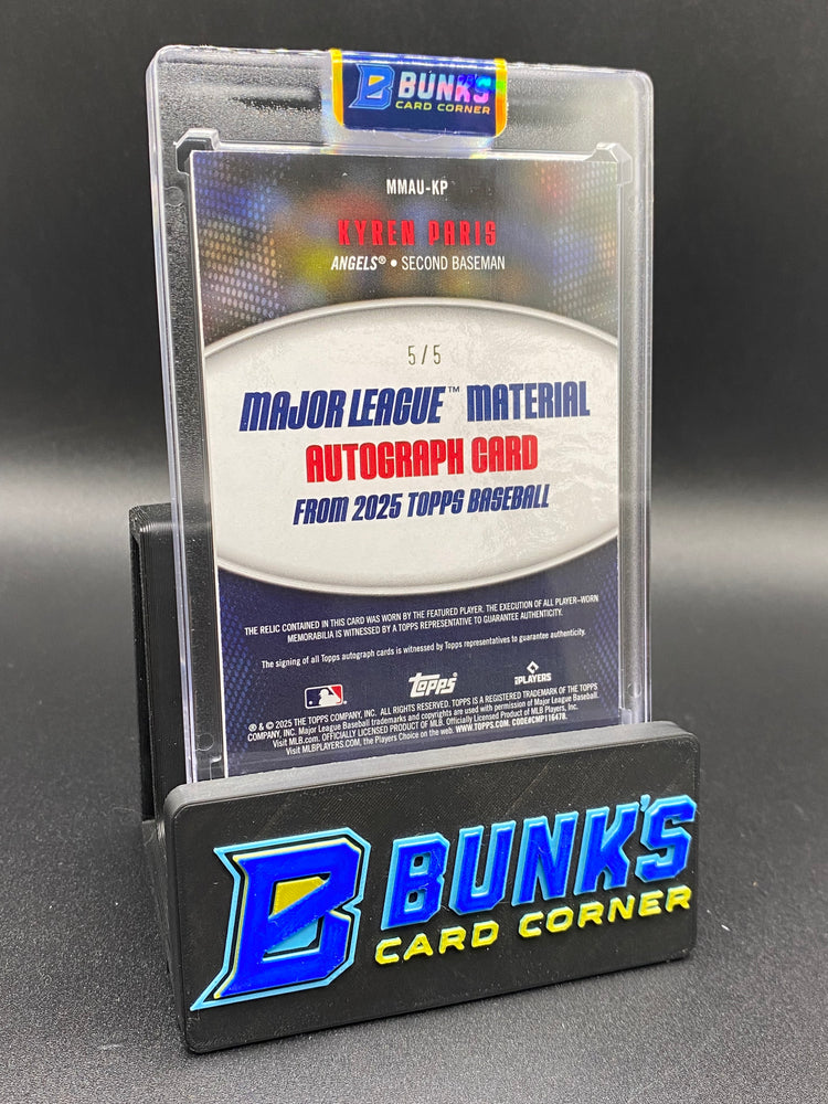 2025 Kyren Paris 5/5 Major League Material Auto