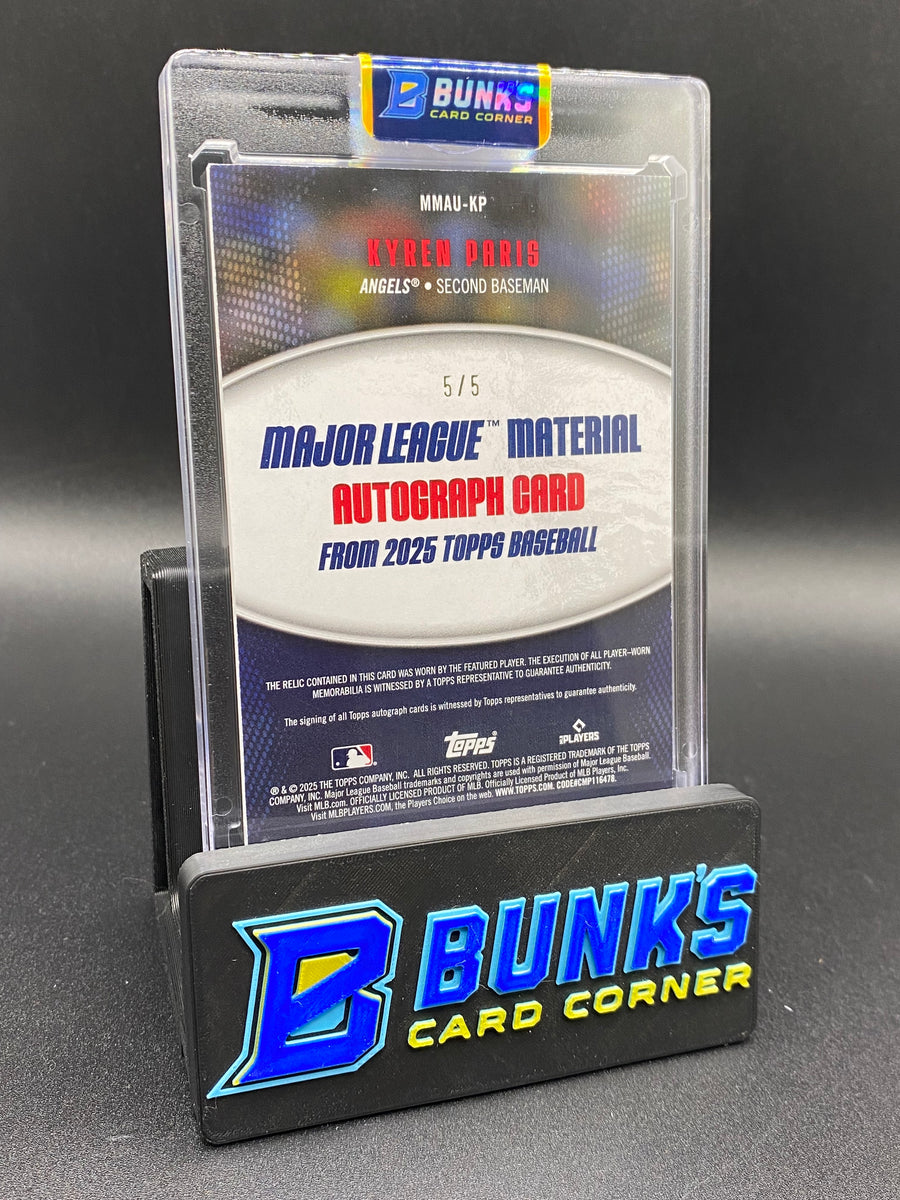 2025 Kyren Paris 5/5 Major League Material Auto