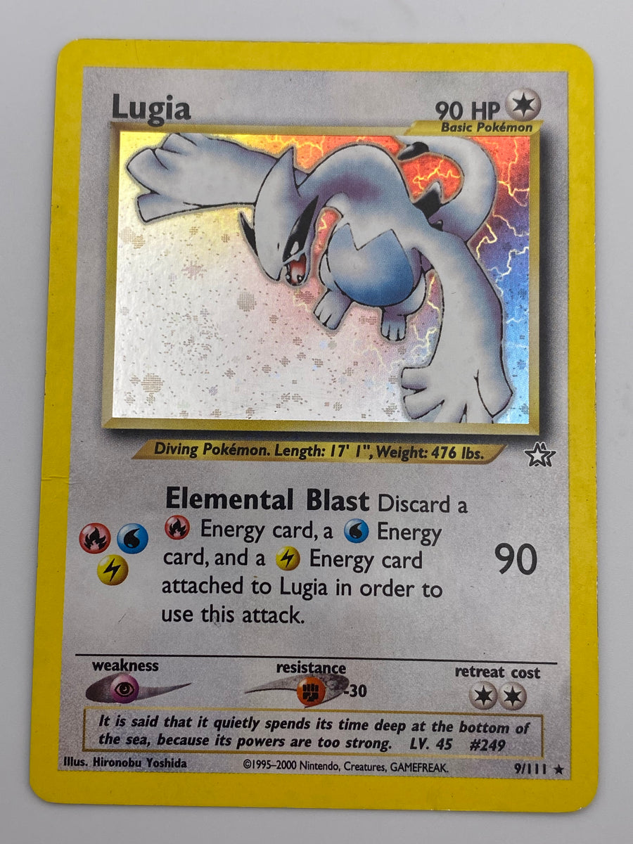 Lugia Holo (Big Swirl) Neo Genesis MP (Top left and Bottom right creases)