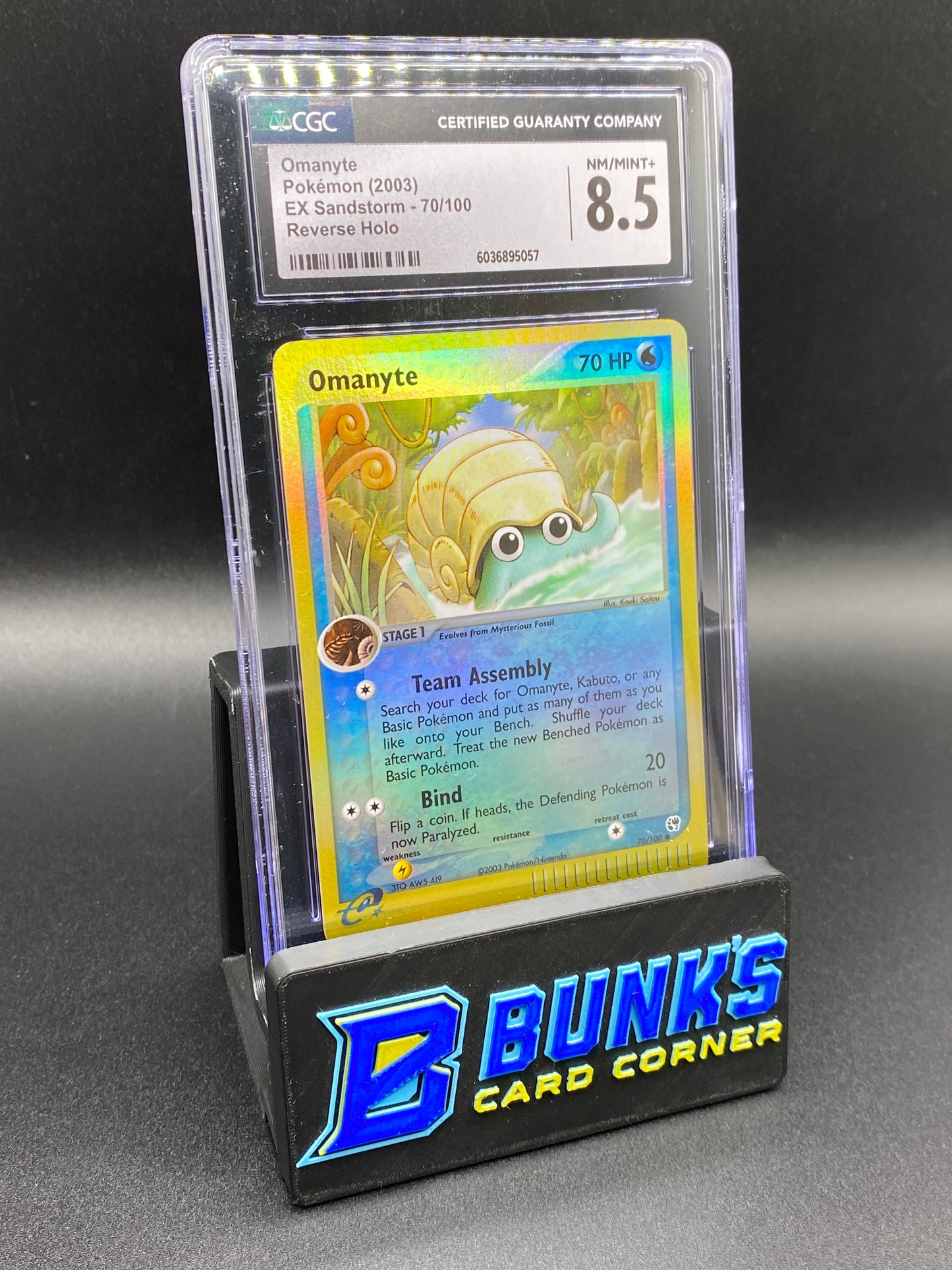 Omanyte Reverse Holo E-Reader Sandstorm CGC 8.5