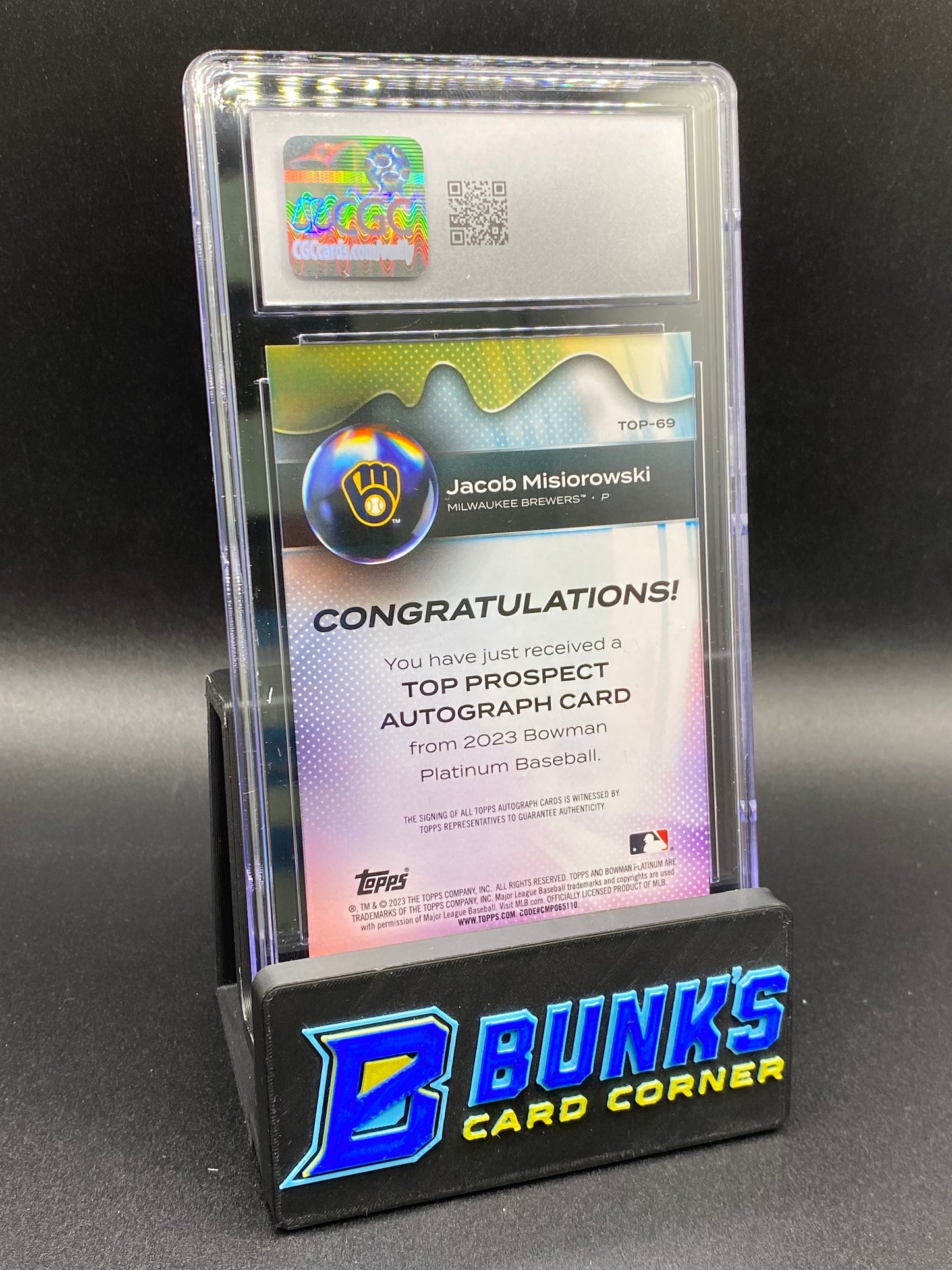 2023 Jacob Misiorowski Top Prospects Auto CGC 9.5/10