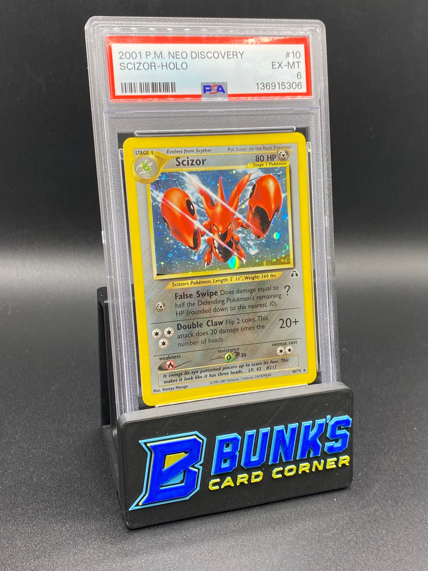 Scizor Holo Neo Discovery PSA 6