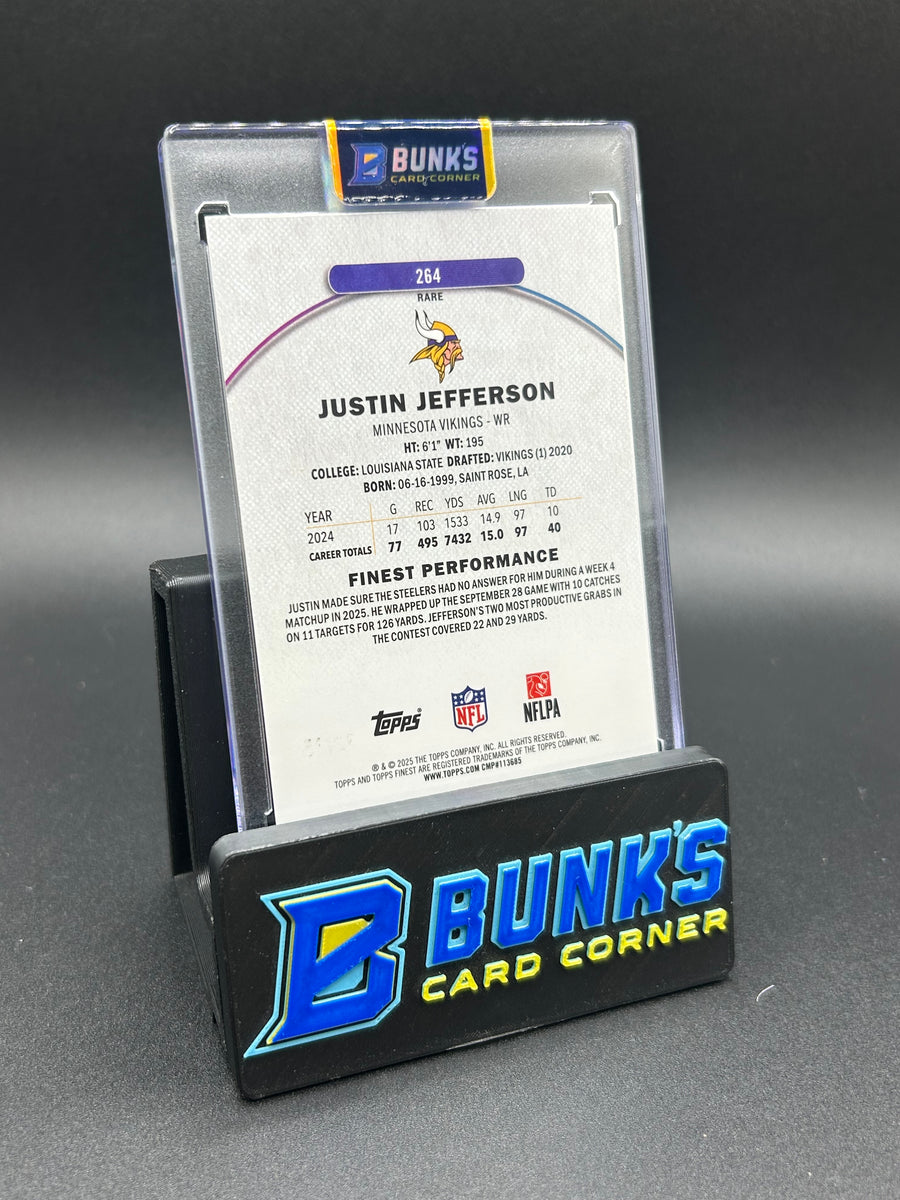 2025 Justin Jefferson Topps Finest Rare Purple X-Fractor 70/75