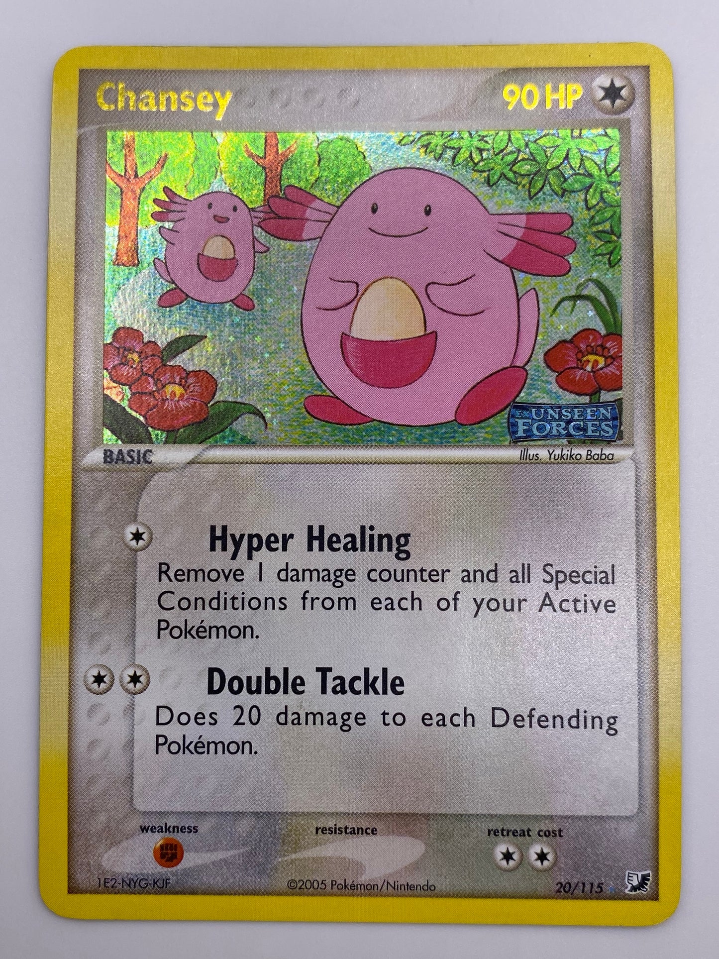 Chansey Reverse Holo Unseen Forces LP