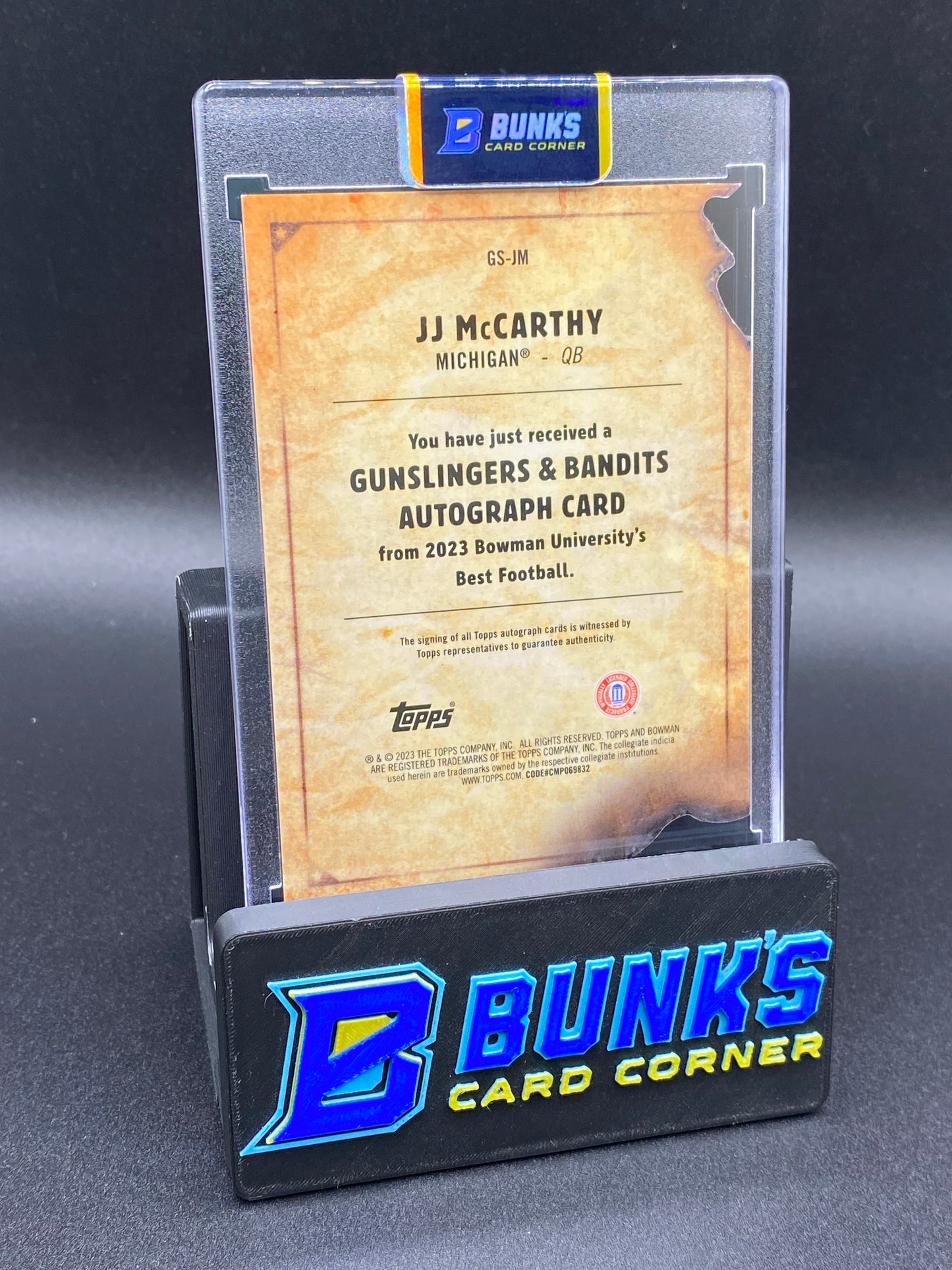 2023 JJ McCarthy 2/50 Auto Wanted Gunsling