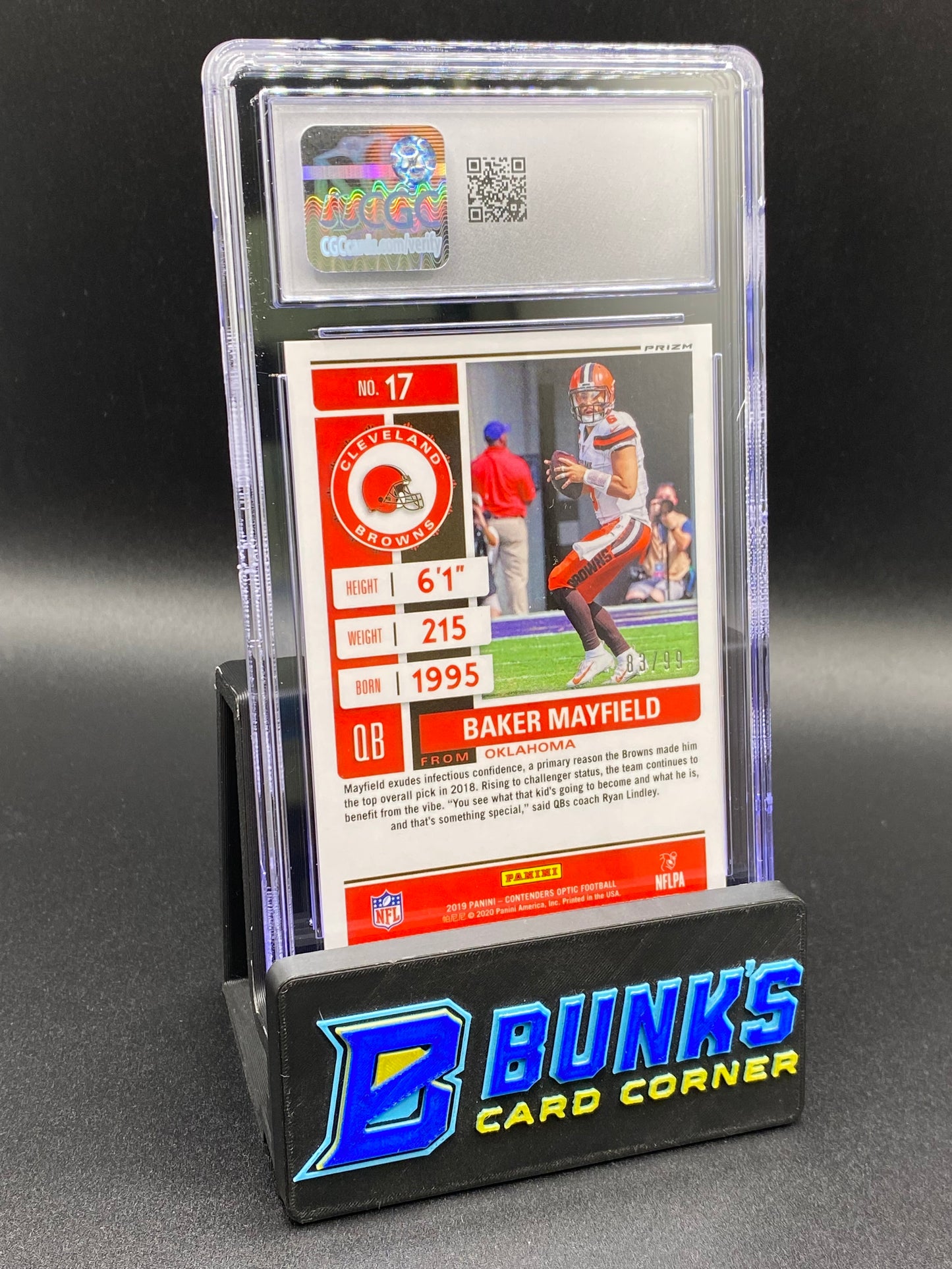 2019 Baker Mayfield Blue Contenders 83/99 CGC 10