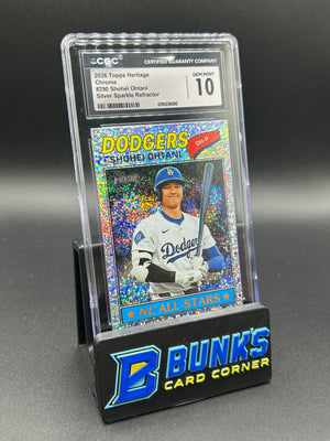 2026 Shohei Ohtani Topps Heritage Chrome Silver Sparkle Refractor CGC 10
