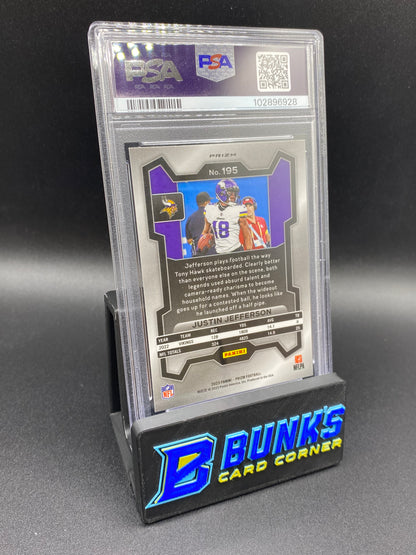 2023 Justin Jefferson Green Prizm PSA 10