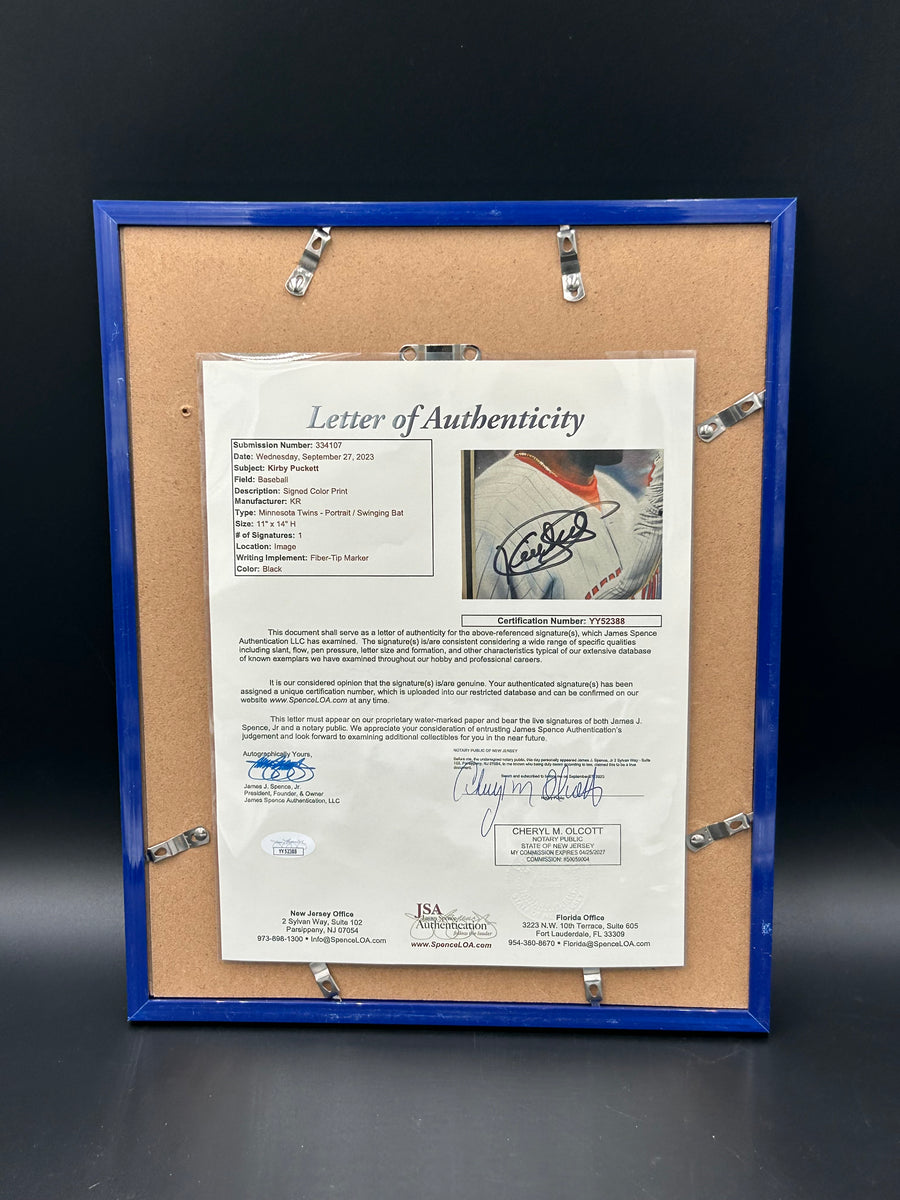 Kirby Puckett Frame Auto Certified