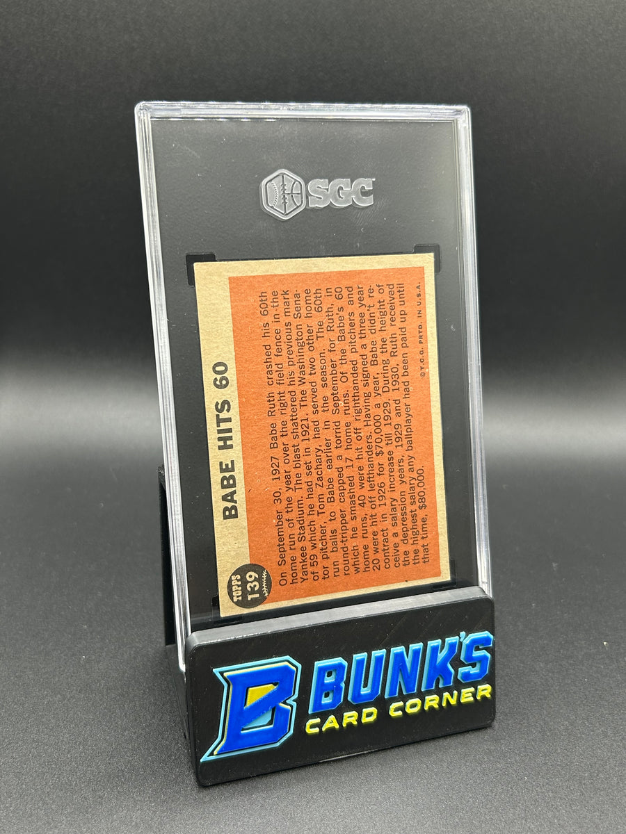 1962 Babe Ruth Special Topps Green Tint Babe Hits 60 #139 SGC 5