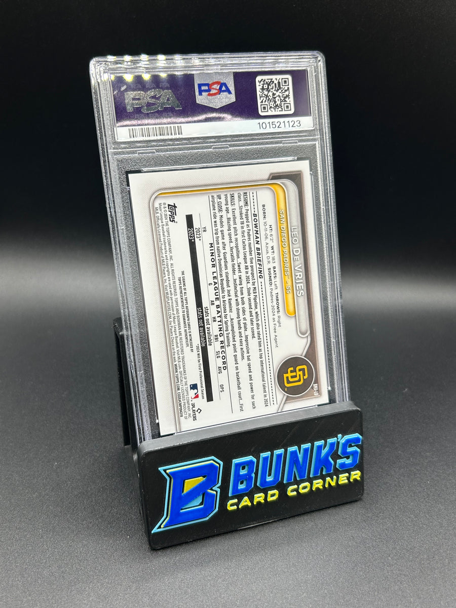 2024 Leo De Vries Bowman Chrome Blue Ref Prospects Auto 4/150 PSA 10