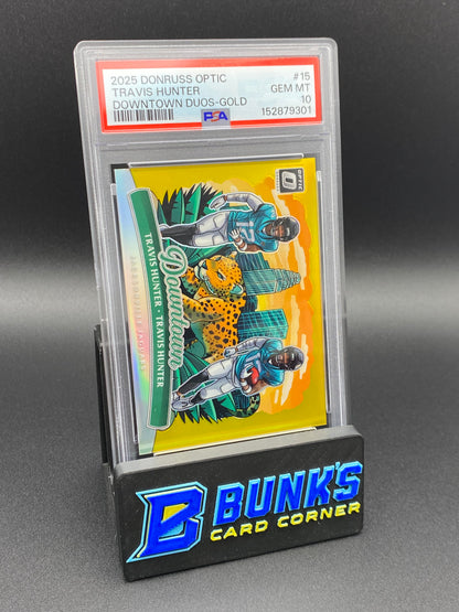 2025 Travis Hunter Duos Gold Downtown 9/10 PSA 10